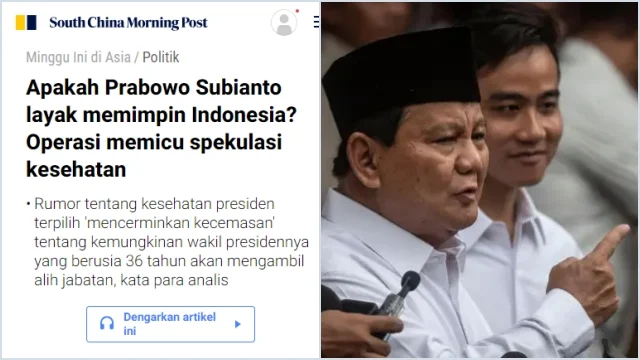 Media Asing Sebut Prabowo Tak Mampu Jadi Presiden 5 Tahun, ‘Wakilnya Mungkin akan Mengambil Alih’